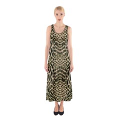 Brown Reptile Sleeveless Maxi Dress by LetsDanceHaveFun