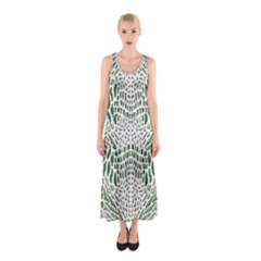 Green Snake Texture Sleeveless Maxi Dress