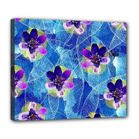 Purple Flowers Deluxe Canvas 24  x 20  