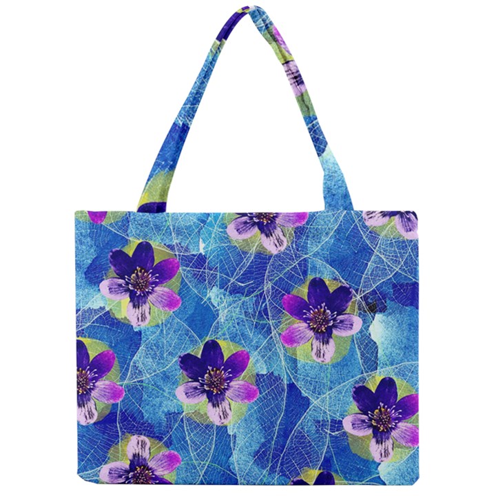 Purple Flowers Mini Tote Bag