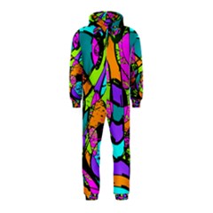 Abstract Sketch Art Squiggly Loops Multicolored Hooded Jumpsuit (kids) by EDDArt