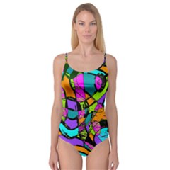 Abstract Sketch Art Squiggly Loops Multicolored Camisole Leotard 