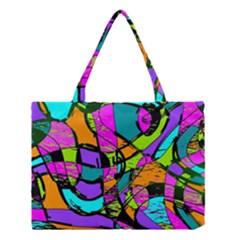 Abstract Sketch Art Squiggly Loops Multicolored Medium Tote Bag