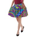 Pop Art Paisley Flowers Ornaments Multicolored A-Line Pocket Skirt View1