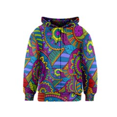 Pop Art Paisley Flowers Ornaments Multicolored Kids  Zipper Hoodie