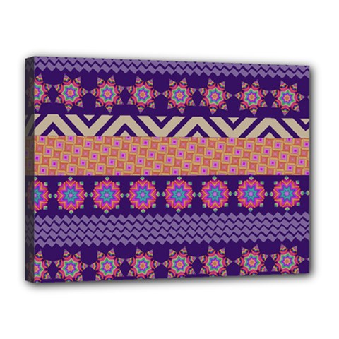 Colorful Winter Pattern Canvas 16  X 12  by DanaeStudio