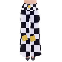 Dropout Yellow Black And White Distorted Check Pants