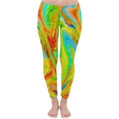 Happy Multicolor Painting Winter Leggings  by designworld65