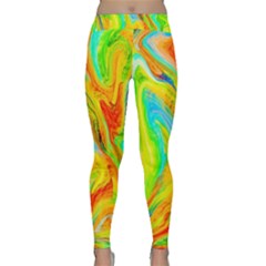 Happy Multicolor Painting Yoga Leggings  by designworld65