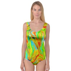 Happy Multicolor Painting Princess Tank Leotard 