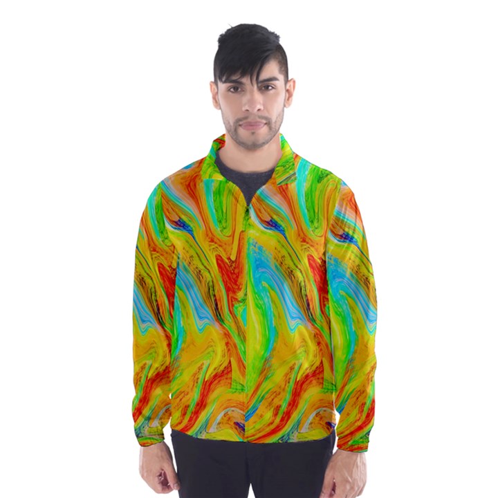 Happy Multicolor Painting Wind Breaker (Men)