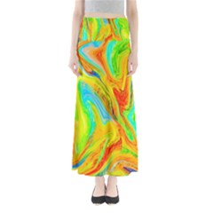 Happy Multicolor Painting Maxi Skirts