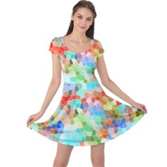 Colorful Mosaic  Cap Sleeve Dresses by designworld65