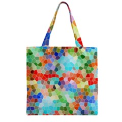 Colorful Mosaic  Zipper Grocery Tote Bag by designworld65