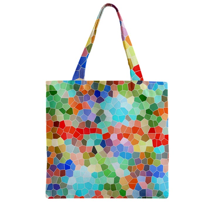 Colorful Mosaic  Zipper Grocery Tote Bag