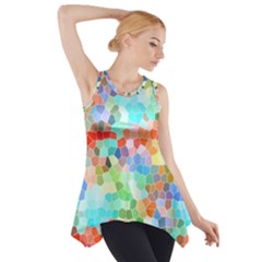 Colorful Mosaic  Side Drop Tank Tunic