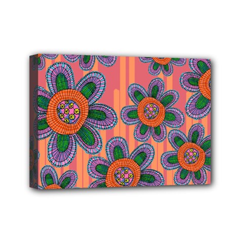 Colorful Floral Dream Mini Canvas 7  X 5  by DanaeStudio