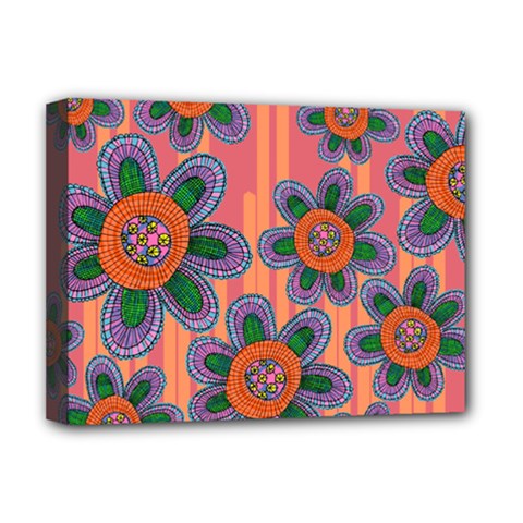 Colorful Floral Dream Deluxe Canvas 16  X 12   by DanaeStudio