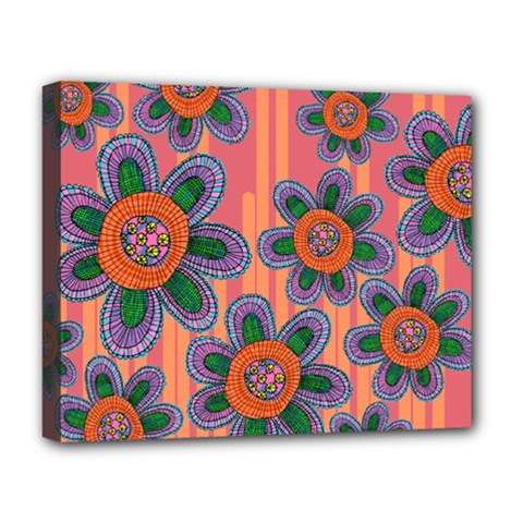 Colorful Floral Dream Deluxe Canvas 20  X 16   by DanaeStudio