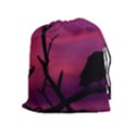 Vultures At Top Of Tree Silhouette Illustration Drawstring Pouches (Extra Large) View1