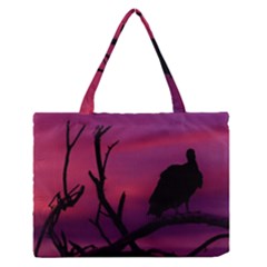 Vultures At Top Of Tree Silhouette Illustration Medium Zipper Tote Bag