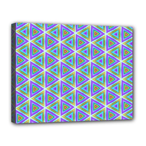 Colorful Retro Geometric Pattern Canvas 14  X 11  by DanaeStudio