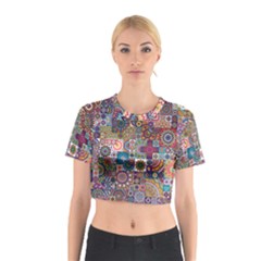 Ornamental Mosaic Background Cotton Crop Top