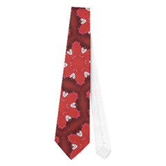 Red Passion Floral Pattern Neckties (one Side) 