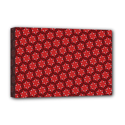 Red Passion Floral Pattern Deluxe Canvas 18  X 12   by DanaeStudio