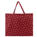 Red Passion Floral Pattern Zipper Large Tote Bag View1