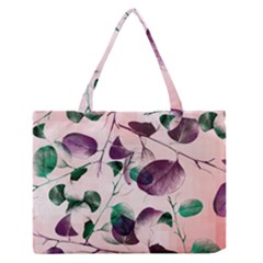 Spiral Eucalyptus Leaves Medium Zipper Tote Bag