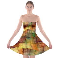 Indian Summer Funny Check Strapless Bra Top Dress by designworld65