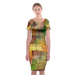 Indian Summer Funny Check Classic Short Sleeve Midi Dress by designworld65