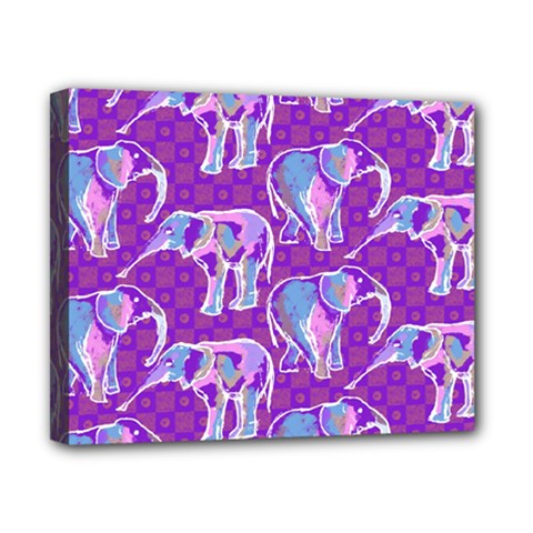 Cute Violet Elephants Pattern Canvas 10  X 8  by DanaeStudio