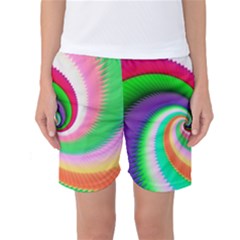 Colorful Spiral Dragon Scales   Women s Basketball Shorts by designworld65