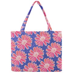 Pink Daisy Pattern Mini Tote Bag