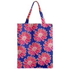 Pink Daisy Pattern Zipper Classic Tote Bag by DanaeStudio