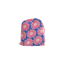 Pink Daisy Pattern Drawstring Pouches (xs) 