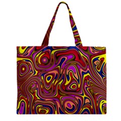 Abstract Shimmering Multicolor Swirly Zipper Mini Tote Bag by designworld65