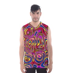 Abstract Shimmering Multicolor Swirly Men s Basketball Tank Top by designworld65