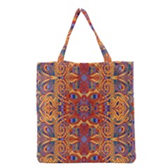 Oriental Watercolor Ornaments Kaleidoscope Mosaic Grocery Tote Bag by EDDArt