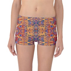 Oriental Watercolor Ornaments Kaleidoscope Mosaic Boyleg Bikini Bottoms by EDDArt