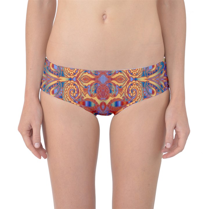 Oriental Watercolor Ornaments Kaleidoscope Mosaic Classic Bikini Bottoms