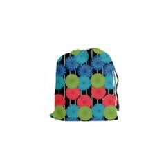 Vibrant Retro Pattern Drawstring Pouches (xs) 