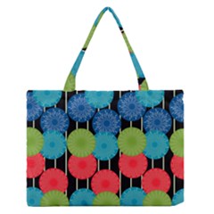 Vibrant Retro Pattern Medium Zipper Tote Bag