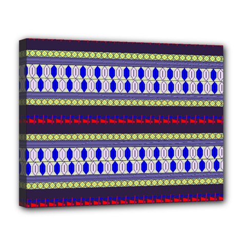 Colorful Retro Geometric Pattern Canvas 14  X 11 