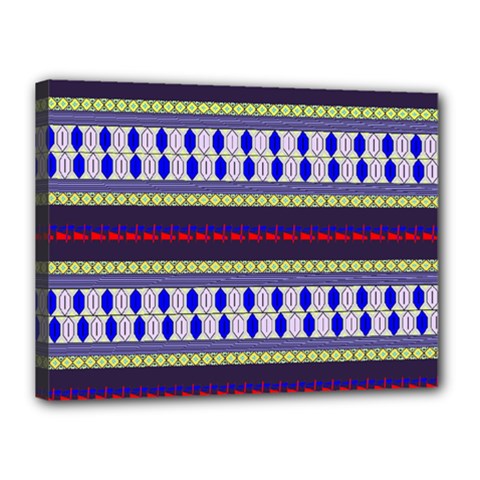 Colorful Retro Geometric Pattern Canvas 16  X 12 