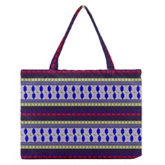 Colorful Retro Geometric Pattern Medium Zipper Tote Bag