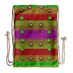 A Wonderful Rainbow And Stars Drawstring Bag (large) by pepitasart