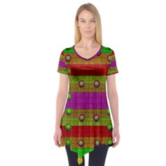 A Wonderful Rainbow And Stars Short Sleeve Tunic 